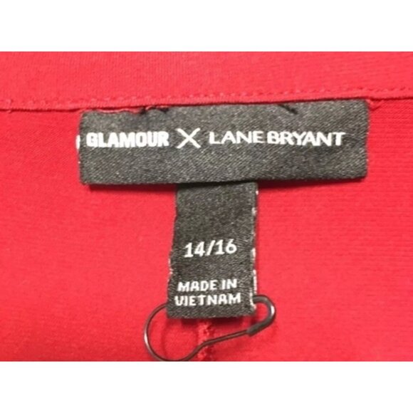 Lane Bryant Glamour VNeck Maxi Robe Wrap Dress Sz 14/16 (XL) Womens Red Long Sle - Picture 10 of 16